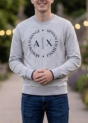 Свитшот кофта armani exchange оригинал серый xs