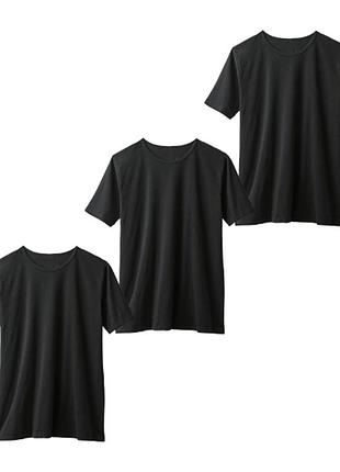 Мужская черная базовая нательная футболка up2fashion, комплект из 3 штук, размер xxl