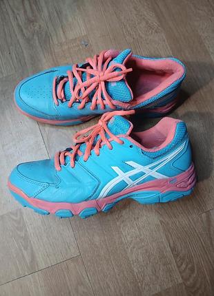Кросівки жіночі asics блакитні з кораловим