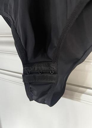 Черное боди из эластана с кружевом zara h&m asos 2