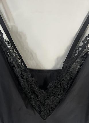 Черное боди из эластана с кружевом zara h&m asos 3