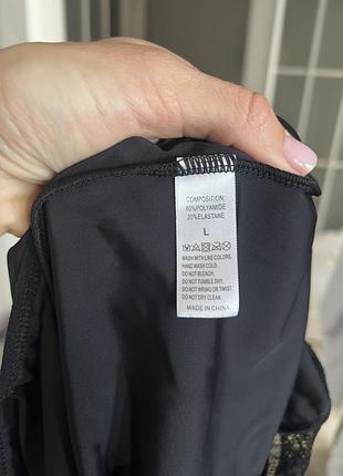 Черное боди из эластана с кружевом zara h&m asos 5