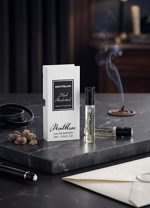 Чоловіча парфумована вода montblanc black meisterstuck absolute incense (edp), 2 мл (фірмовий пробник / семпл)
​
​