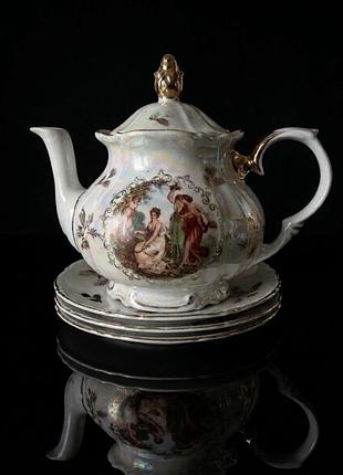 Заварник мадонна kahla гдр, gdr, блюдца, блюдце, блюдечко, чайник
