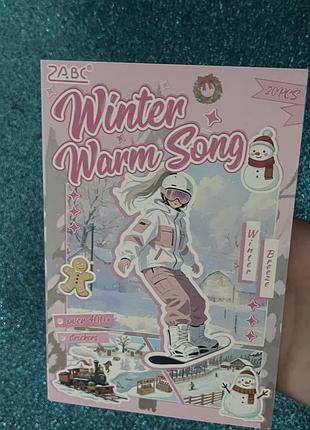 Набір наклейок winter warm song новорічний