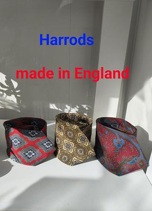 Набор элитных винтажных галстуков harrods (100% шелк, hand made in england)