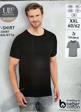 Мужская  черная базовая футболка из модала up2fashion, комплект из 2 штук, размер xxl 60/62