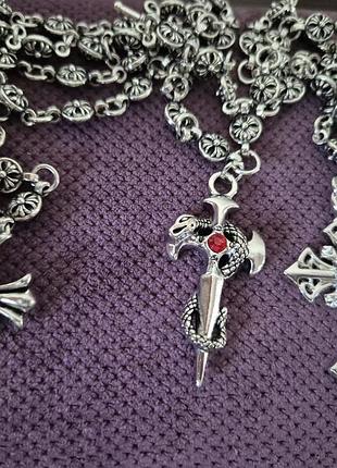 Подвеска цепочка chrome hearts кулон хром хартс