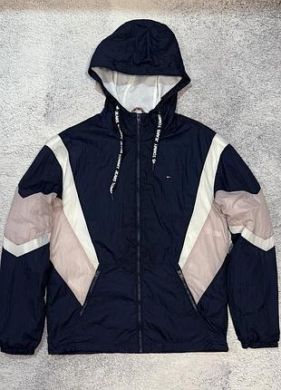 Чоловіча вітровка tommy jeans drop shoulder athletic синя капюшон s
