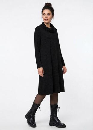 Черное трикотажное платье-миди за колено. можно беременным платье betty barclay s-m (46)