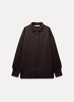 Шоколадний светр поло zara