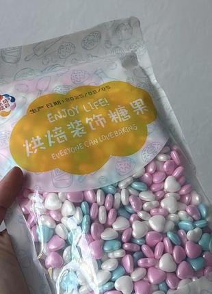 Цукерки enjoy life драже сердечка для декору торта 50 г