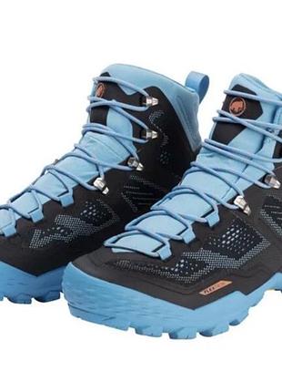 Черевики жіночі mammut ducan high gtx, 38 розмір, чорно-блакитні