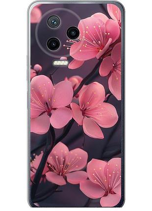 Чехол силиконовый на телефон infinix note 12 (2023) пурпурная сакура "6075u-3042-58250"