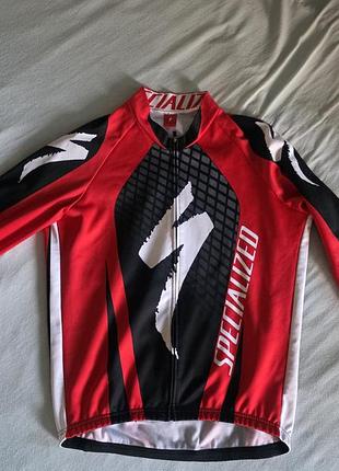 Велоджерсі чоловіче specialized тепле червоно-чорне xl