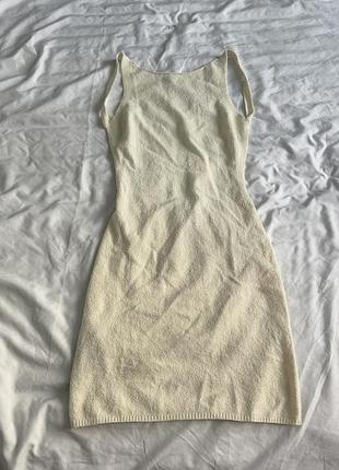Новое белое мини платье mango с открытой спиной, размер xs, 56% cotton