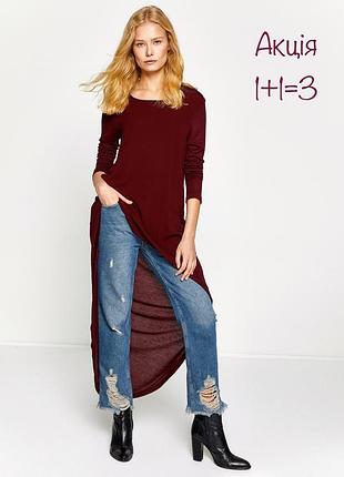 Вискозное интересное платье туника zara бордового цвета