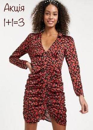 Платье рубашка asos design в цветочный принт