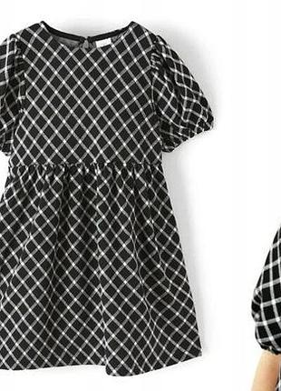 Сукня дитяча zara у клітинку чорно-біла