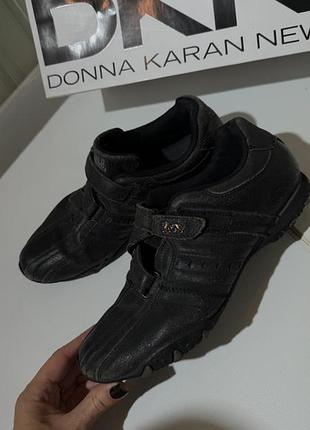 Женские кожаные чёрные кроссовки 👟 lonsdale