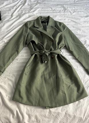 Новий тренч оливкового кольору vero moda, розмір xs