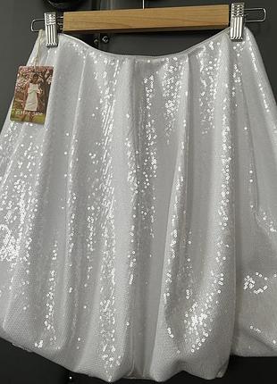 Спідниця-балон sister jane glass sequin bubble skirt,  sister jane трендова спідниця , спідниця балон з паєтками , міні спідниц з паєтками трендова