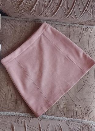 Короткая юбка из искусственной замши