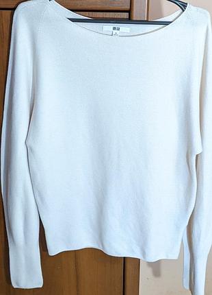 Джемпер uniqlo оверсайз молочний бавовна xs