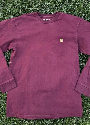 Лонгслів carhartt wip l/s chase t-shirt бордовий