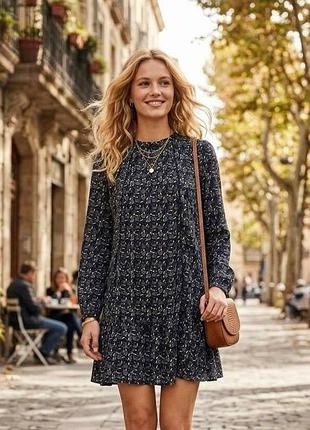 Віскозна міні сукня zara trafaluc у квітковий принт