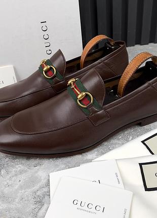 Gucci brixton web horsebit jordaan нові чоловічі туфлі лофери шкіра оригінал 46 eur