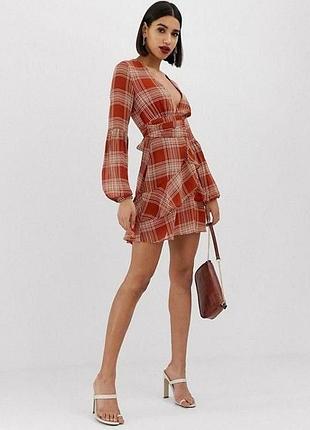 Міні сукня prettylittlething у клітинку
