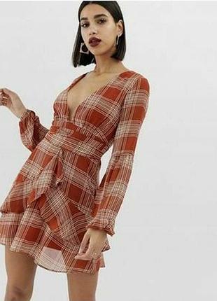 Міні сукня prettylittlething у клітинку 3