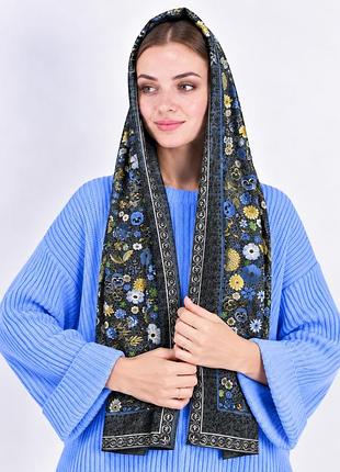 Жіночий шарф шарфик палантин в квітковий принт