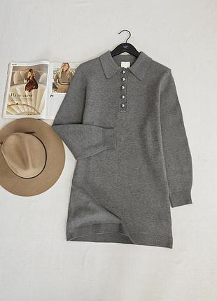 Вязаное платье h&amp;m с воротничком 4