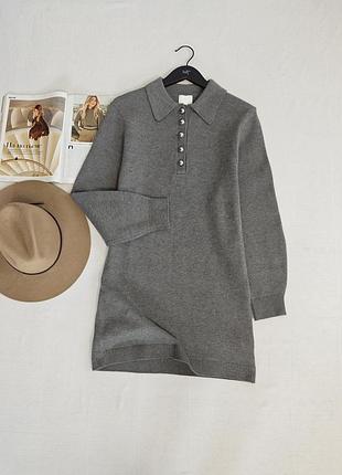 Вязаное платье h&amp;m с воротничком 5