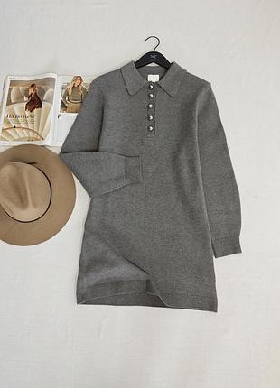 Вязаное платье h&amp;m с воротничком 3