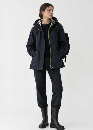Демисезонная куртка парка per una stormwear синяя в полоску (размер s/ m)