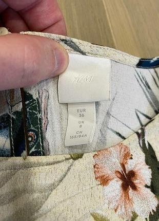 Вискозное мини платье h&amp;m в тропический принт 8