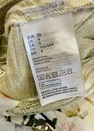 Вискозное мини платье h&amp;m в тропический принт 9