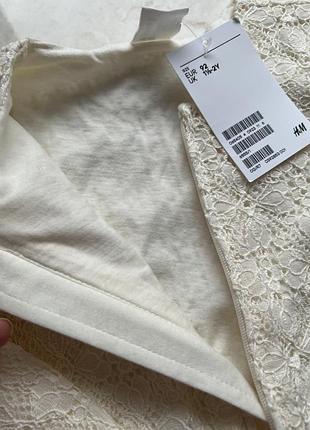 Бомбер h&m для дівчинки мереживний молочний 92 см 2