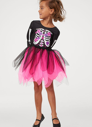 Кардиган 122-128 костюм на хэллоуин helloween, костюм карнавальный, h&amp;m платье для вечеринки на хеллоуин, платье для хеллоуина
