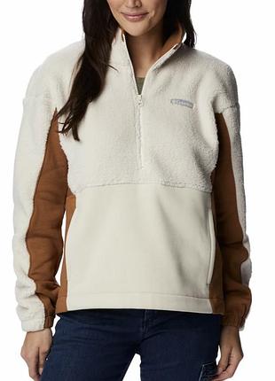 Жіночий світшот columbia trek hybrid sherpa 1/2 zip флісовий молочно-коричневий
