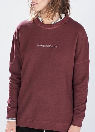 Світшот zara марсала бордова бавовна oversize оверсайз