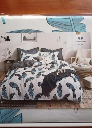 Постельное бельё синий лист