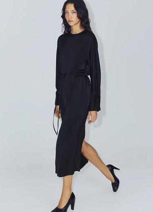 Сукня жіноча чорна атласна zara new