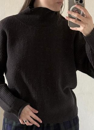 Светр жіночий massimo dutti коричневий вовняний з кашеміром