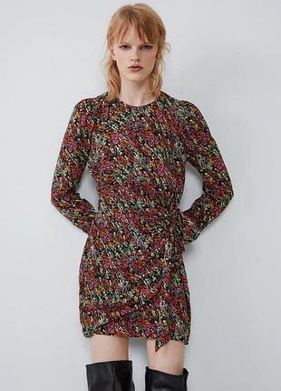Вискозное мини платье zara