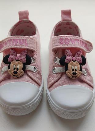 Бавовняні кеди з 3d аплікацією minnie mouse р. 20 (12.5) sinsay baby