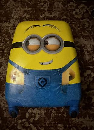 Дитяча валіза minions жовто-синя з жорстким корпусом